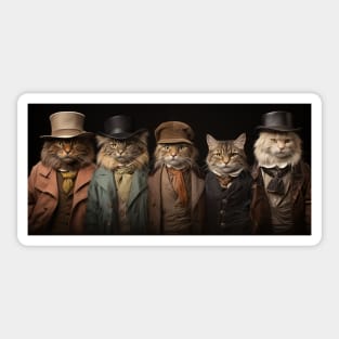 Victorian Cats in Suits and Hats Sticker